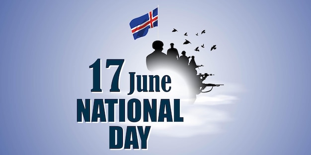 Illustrazione vettoriale per una felice giornata nazionale islanda