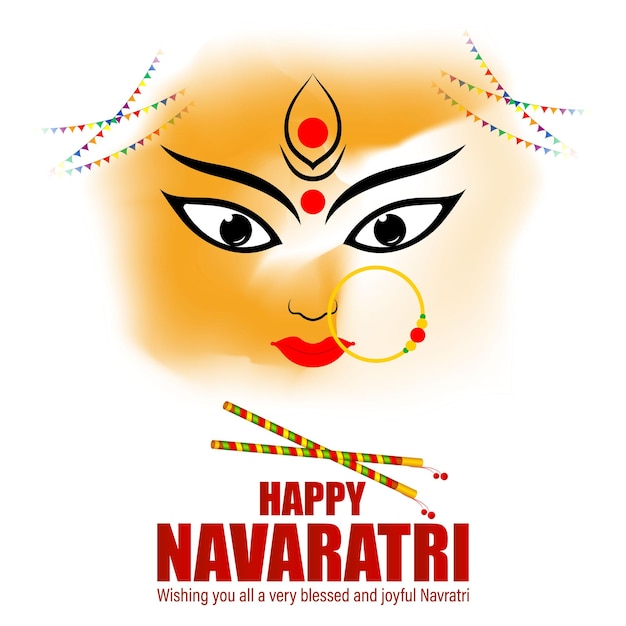 Vector illustration of Happy Navaratri wishes banner