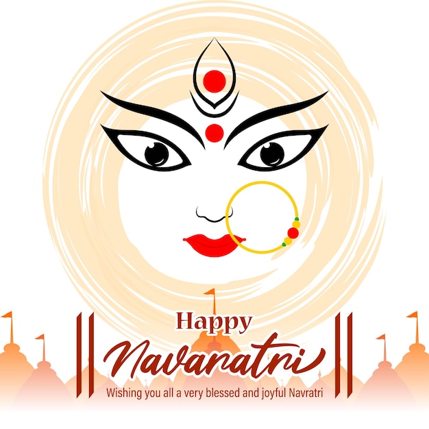 Vettore illustrazione vettoriale di happy navaratri augura banner