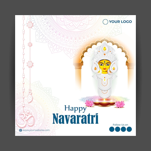 Vector illustration of happy navratri wishes greeting card