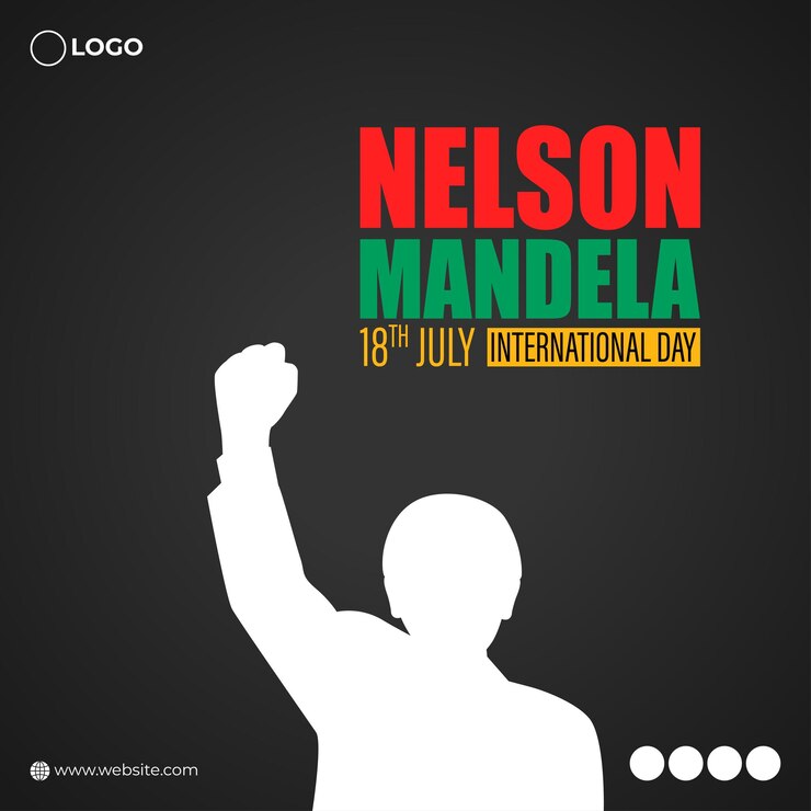 Vector illustration of Happy Nelson Mandela Day social media story feed mockup template