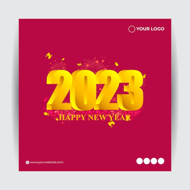 Vector vector illustration for happy new year 2023 background poster banner flyer card