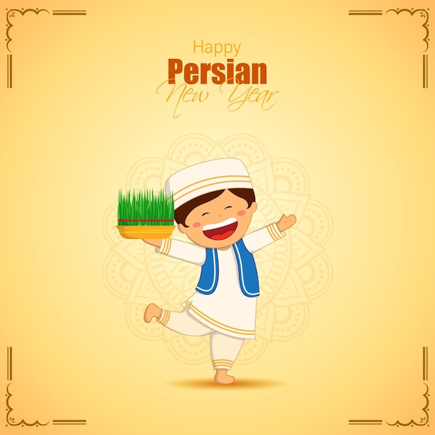 Vector illustration of happy nowruz persian new year greeting