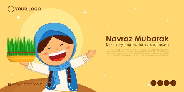 Vector illustration of Happy Nowruz Persian New Year greeting