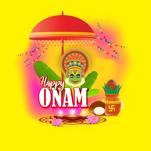 Векторная иллюстрация для приветствия Happy Onam