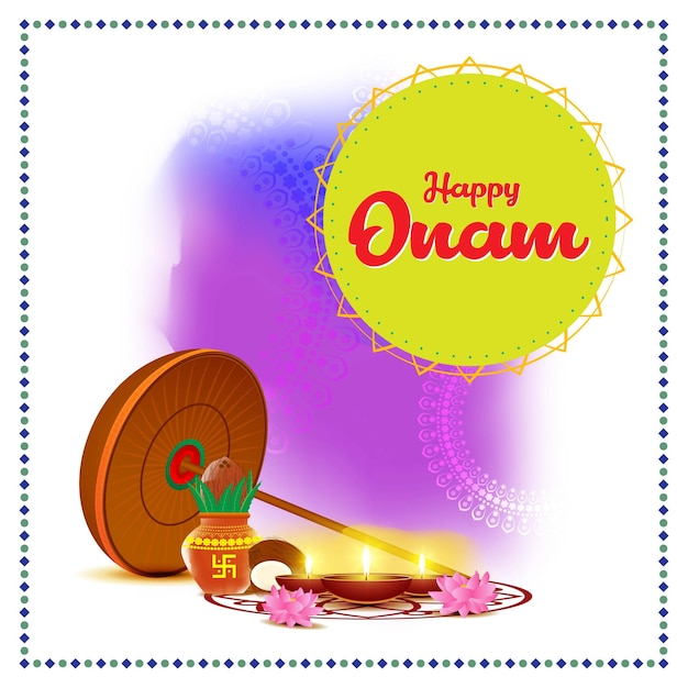 Векторная иллюстрация для приветствия Happy Onam