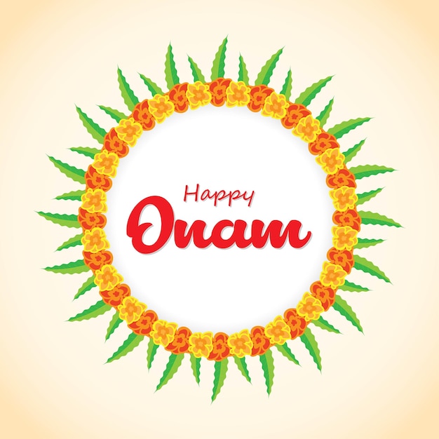 Vector vector illustration for happy onam greeting