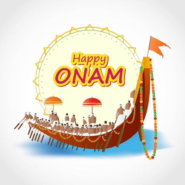 Illustrazione vettoriale per il saluto di happy onam