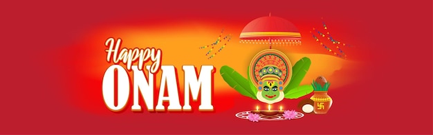 Векторная иллюстрация для приветствия Happy Onam