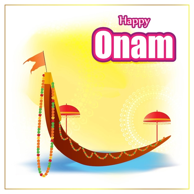 Vector illustration for Happy Onam greeting