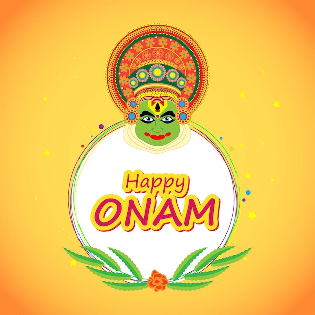 Vector illustration for Happy Onam greeting