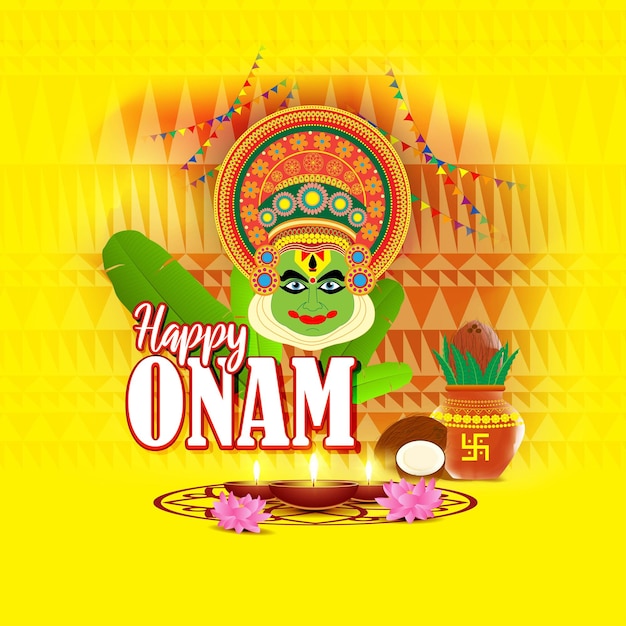 Векторная иллюстрация для приветствия Happy Onam