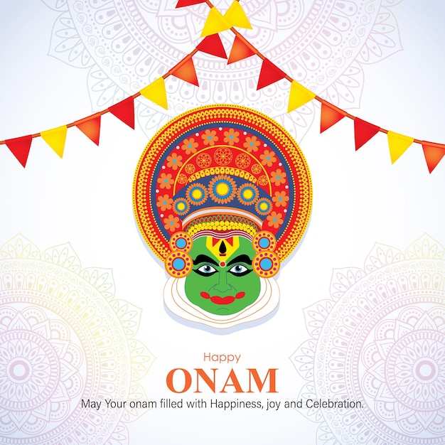 Векторная иллюстрация для приветствия Happy Onam