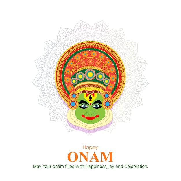 Векторная иллюстрация для приветствия Happy Onam