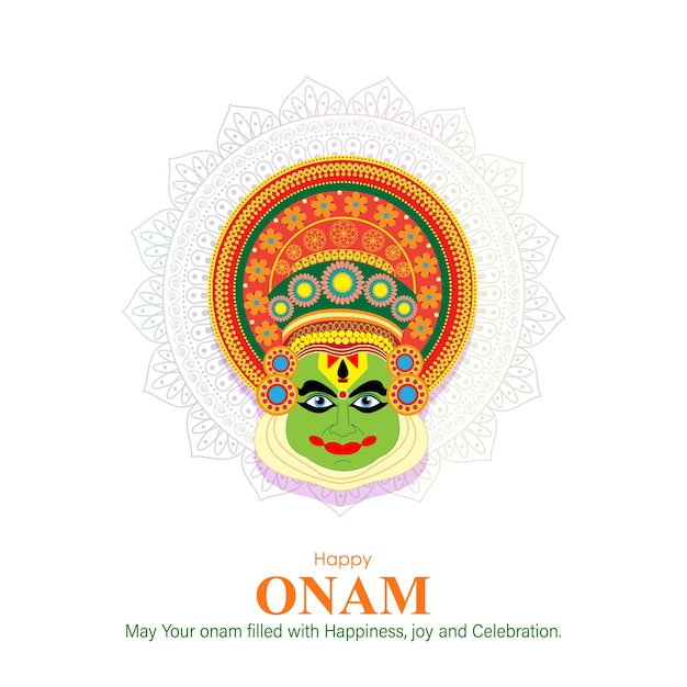 Vector illustration for Happy Onam greeting