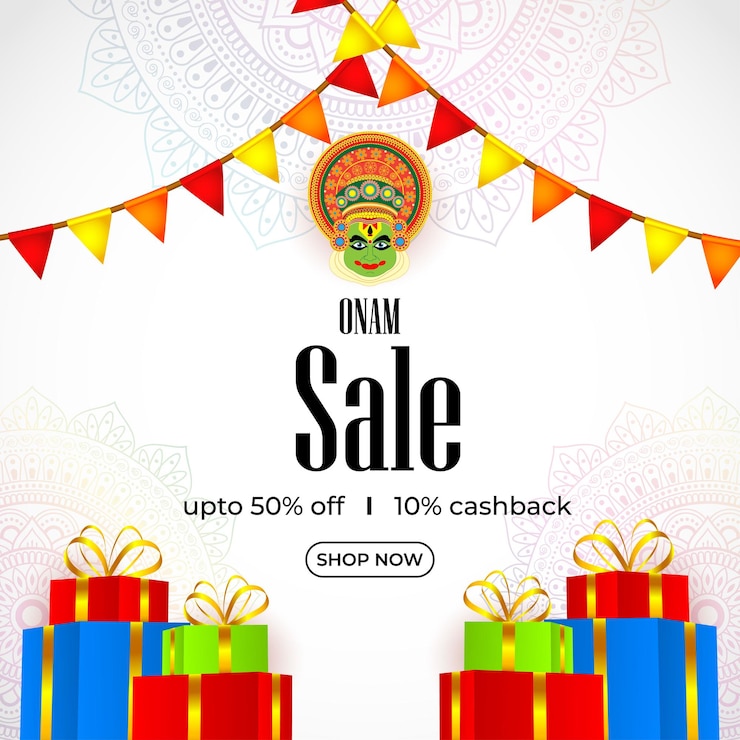 वेक्टर vector illustration for happy onam sale banner