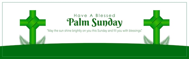 Vector illustration of Happy Palm Sunday social media feed template