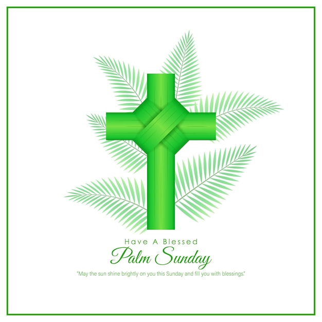 Vector illustration of Happy Palm Sunday wishes greeting banner