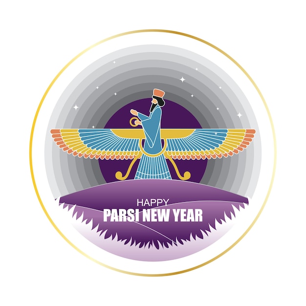 Vector illustration for Happy Parsi new year Navroj Mubarak