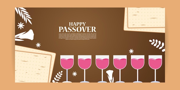 Vector illustration Happy Passover greeting