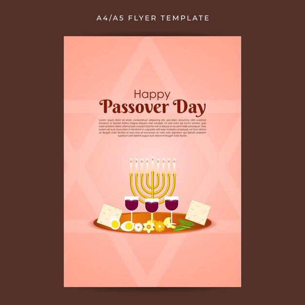 Vector vector illustration of happy passover social media feed a4 template