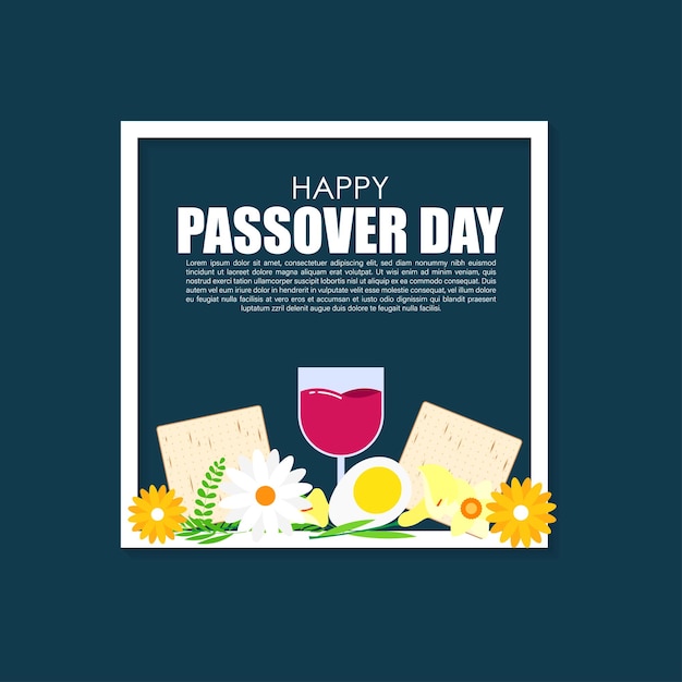 Illustrazione vettoriale del modello di feed dei social media happy passover