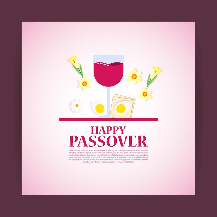 वेक्टर vector illustration of happy passover social media feed template