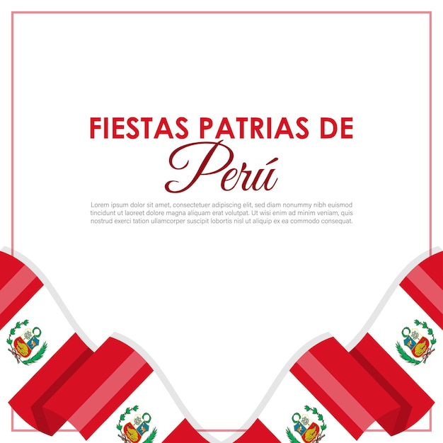 Vector illustration of Happy Peruvian National Holidays social media story feed mockup template