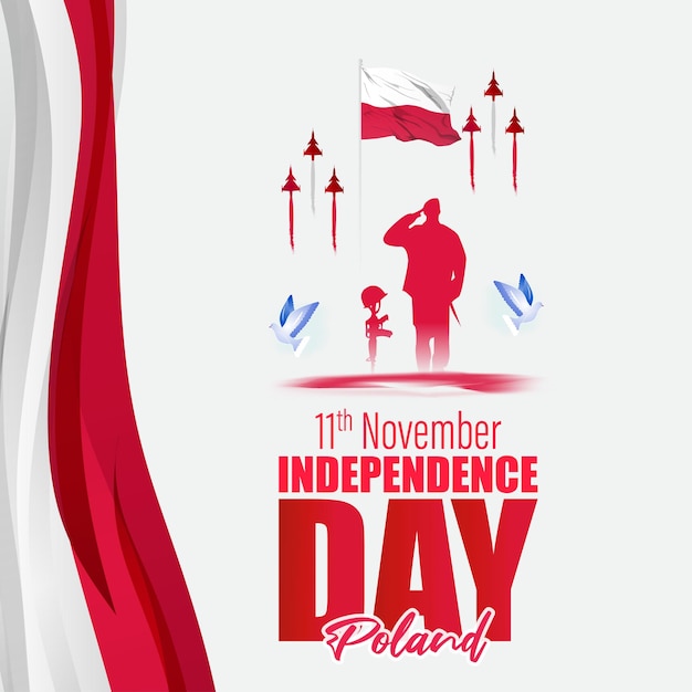 Vector illustration of happy Poland independence day