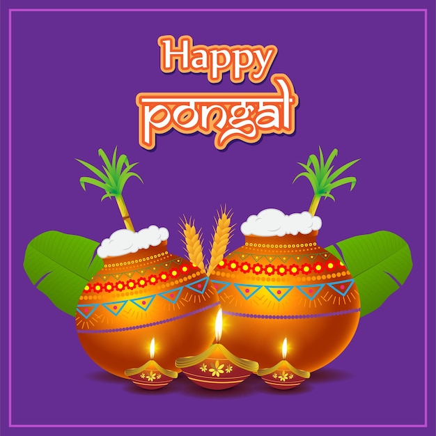 Vector illustration of happy pongal