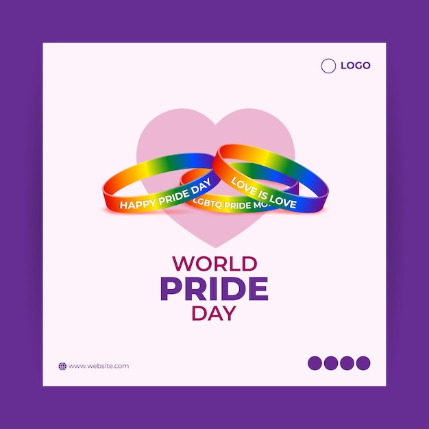 Vector illustration of Happy Pride Month social media story feed mockup template