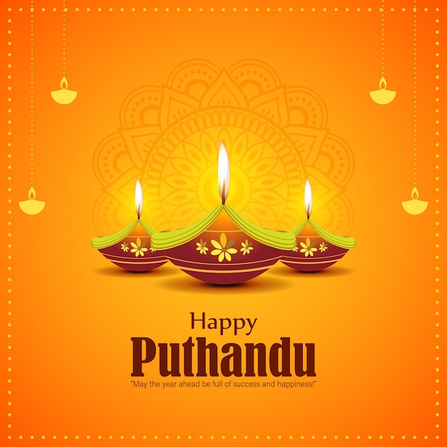 Vector illustration of Happy Puthandu wishes greeting banner