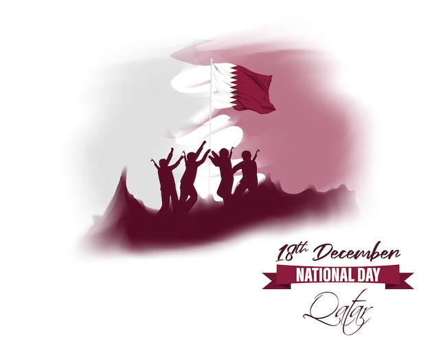 Vector illustration of happy Qatar national day