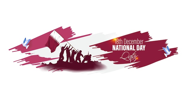 Vector illustration of happy Qatar national day