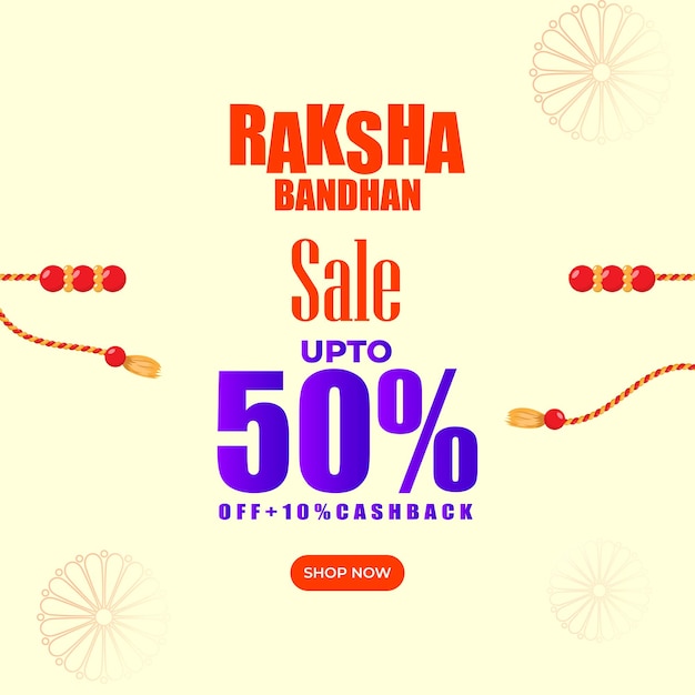 Vector illustration of Happy Raksha Bandhan Sale social media story feed set mockup template