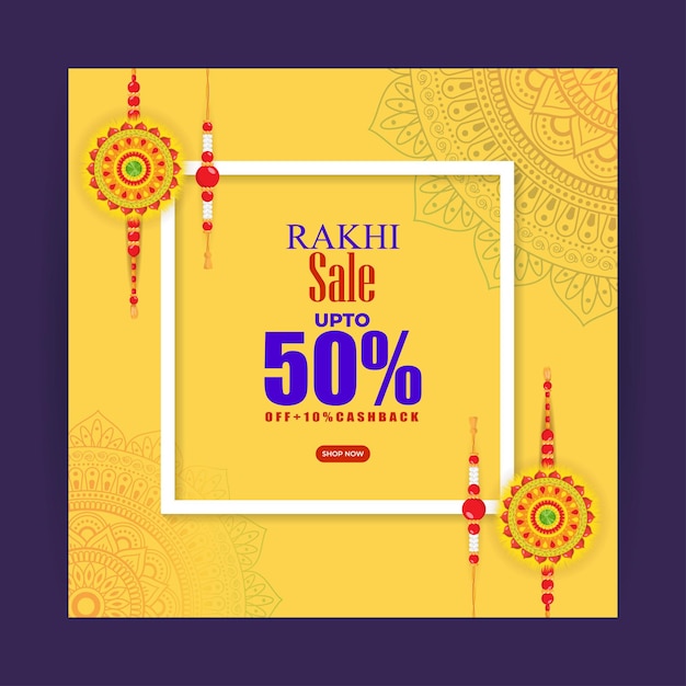 Happy Raksha Bandhan Sale 소셜 미디어 스토리 피드 세트 모형 템플릿의 벡터 그림