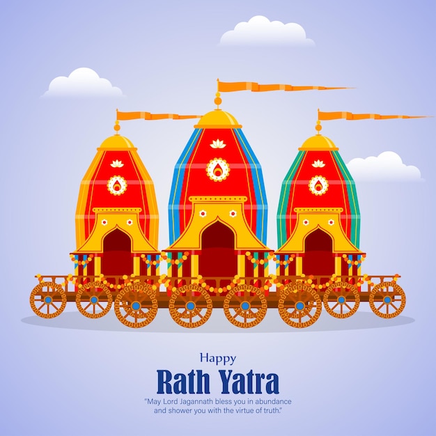 Vector illustration of happy rath yatra social media story feed mockup template