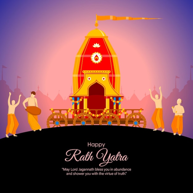 Vector vector illustration of happy rath yatra social media story feed mockup template