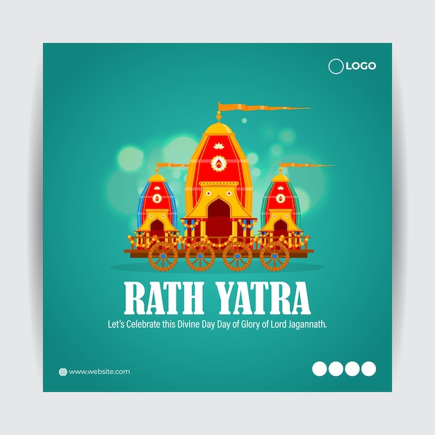 Vector illustration of Happy Rath Yatra social media story feed mockup template