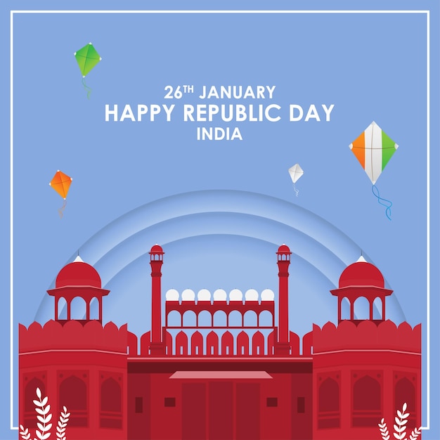 Illustrazione vettoriale per la felice festa della repubblica india26 gennaio