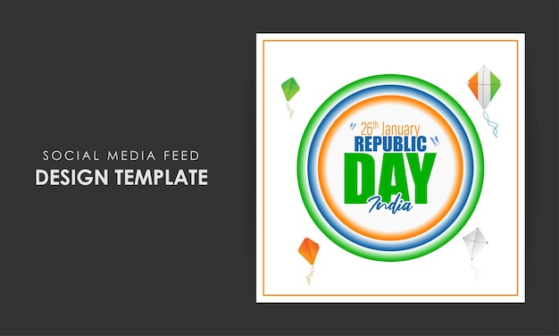 Vector vector illustration of happy republic day social media feed template