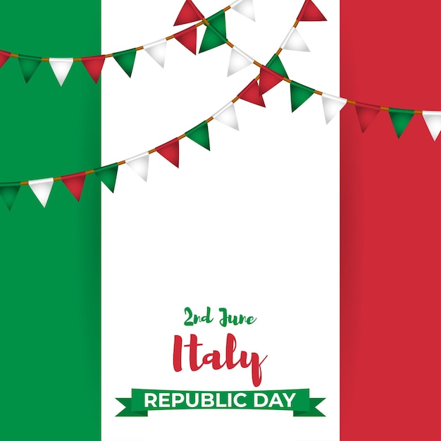 Illustrazione vettoriale per la felice festa della repubblica italia