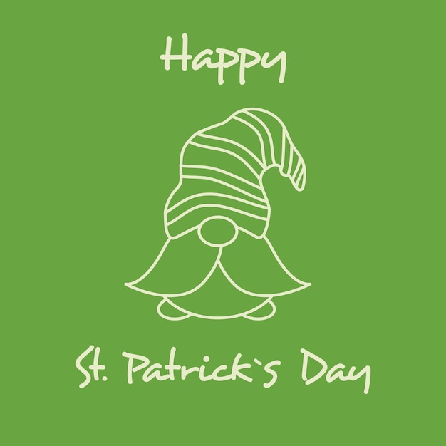 Векторная иллюстрация зеленой карты "Счастливого дня Святого Патрика"