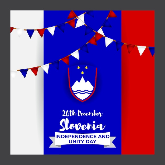 Vector vector illustration of happy slovenia independence day