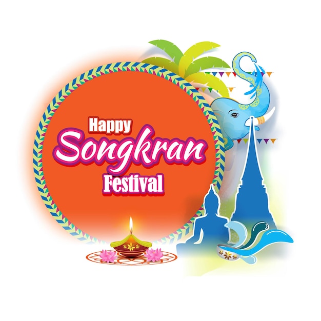 Векторная иллюстрация фестиваля Happy Songkran