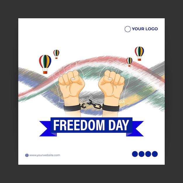 Vettore illustrazione vettoriale del modello di mockup del feed della storia dei social media happy south africa freedom day