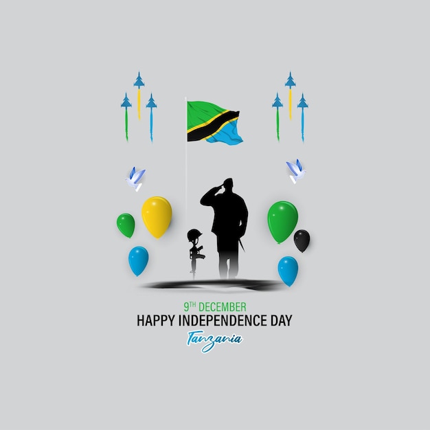 Vector illustration of happy Tanzania independence day