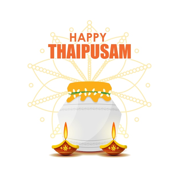 Vector vector illustration of happy thaipusam greeting