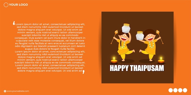 Vector illustration of happy thaipusam greeting