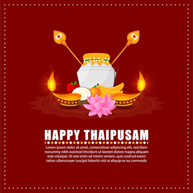 Векторная иллюстрация шаблона для социальных сетей Happy Thaipusam